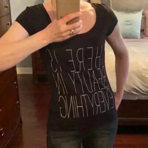 Ricki’s  Fitted T-Shirt Slogan Graphic Short Sleeve Tee Cotton Modal Black XS - Picture 6 of 14